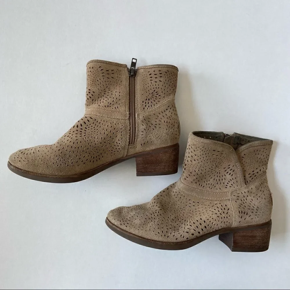 Ugg Darling Seaweed Perforated Suede Ankle Boots